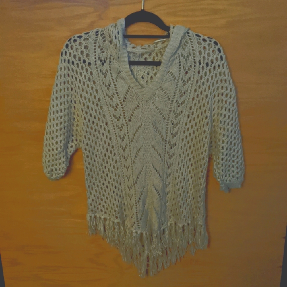 American RAG  Crochet fringe Sweater